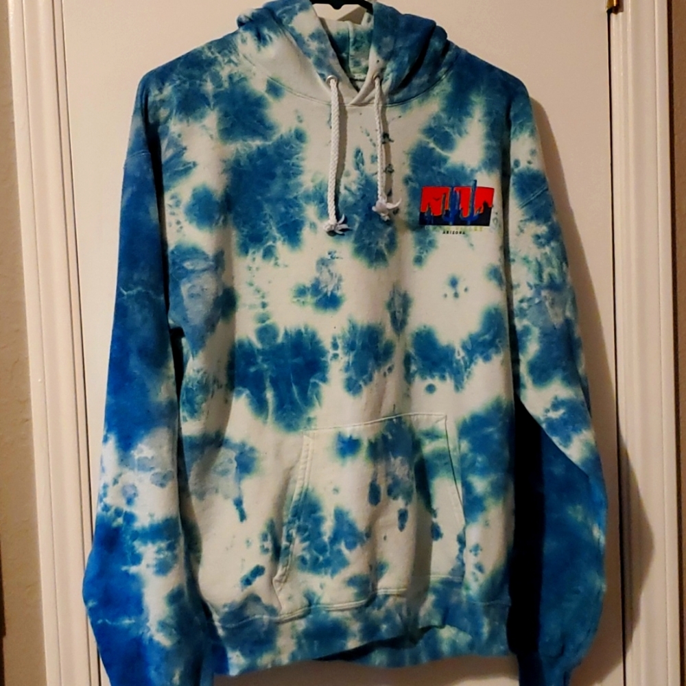 Blue Green Tie Dye Death Valley Hoodie M
